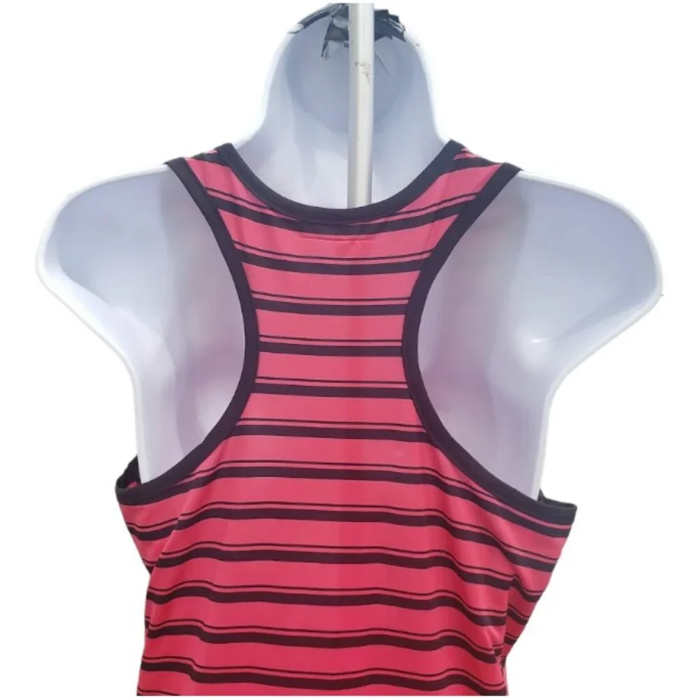 Trucci Pink and Black, Polyester Strip Maxi Dress SZ LARGE - Picture 4 of 4